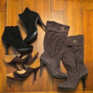 Michael Kors Black and Brown Heeled Boots